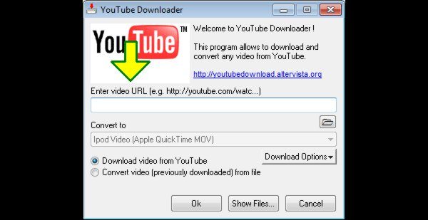 1-Click YouTube Downloader - Interfaz