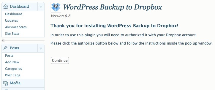 WordPress Bakcup to Dropbox Plugin para copias de seguridad de WordPress que se almacenan en DropBox