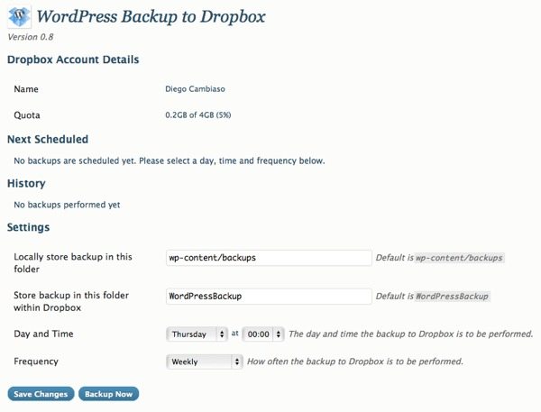 Wordpress backup to dropbox configuracion Plugin para copias de seguridad de WordPress que se almacenan en DropBox
