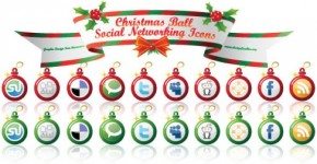 Christmas Ball Social Networking Icons