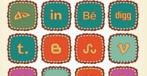 Retro Social Networking Icons
