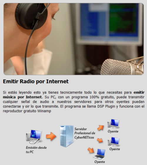 CyberNETicos servicio para emitir radio por Internet