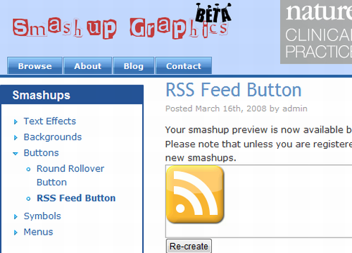 Captura pantalla RSS Feed Button