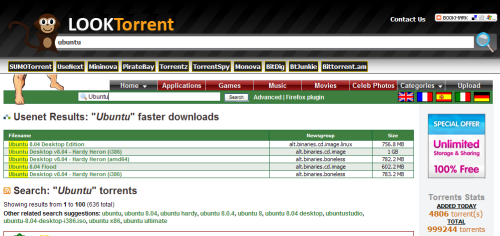 LookTorrent - metabuscador de archivos torrents