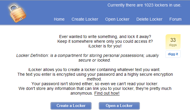 iLocker sistema de almacenamiento online gratis para comparitr textos con seguridad