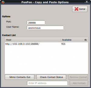 PonPon Copy and Paste - Configuración