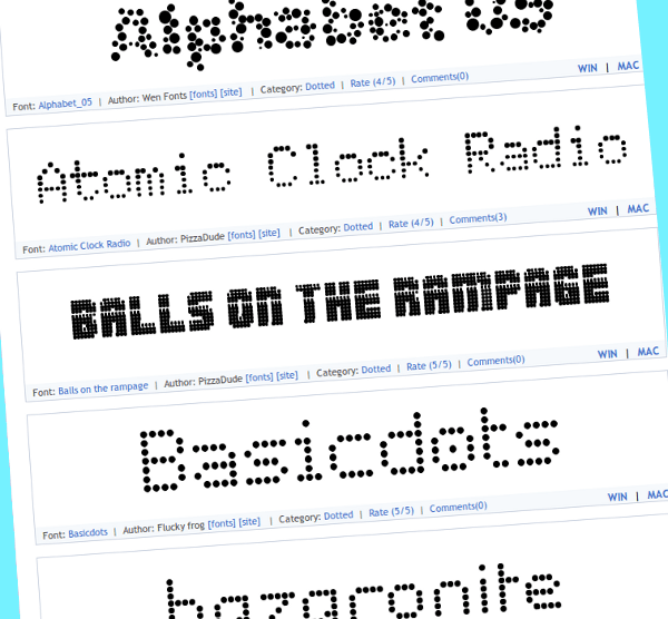 dotted fonts for quarkxpress