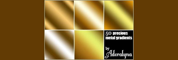 Golden Metal Gradients - Brushes Photoshop