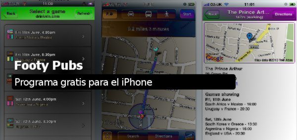 Footy Pubs - Programa gratis para el iPhone