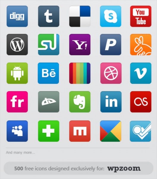 WPZOMM Free Social Icons Set - Sample