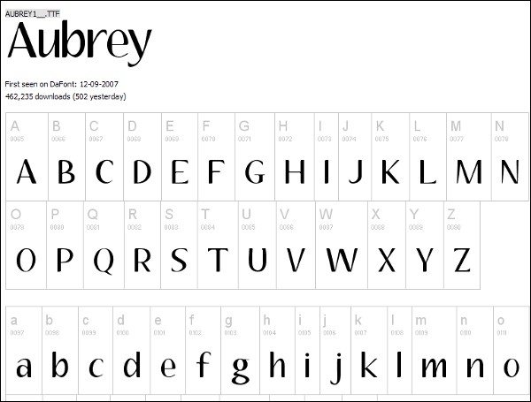 Aubrey-free-font