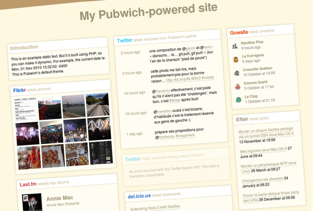 Pubwich crear paginas web personalizadas
