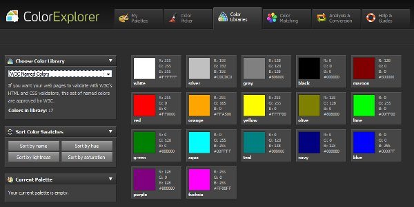 ColorExplorer - herramienta online para trabajar con colores