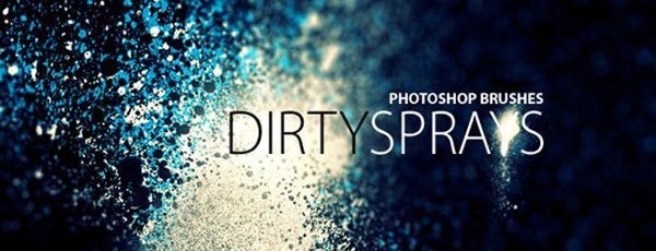 Dirty Spray free-brushes set for Photoshop