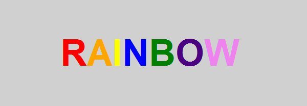 Rainbow - efecto con Lettering.js