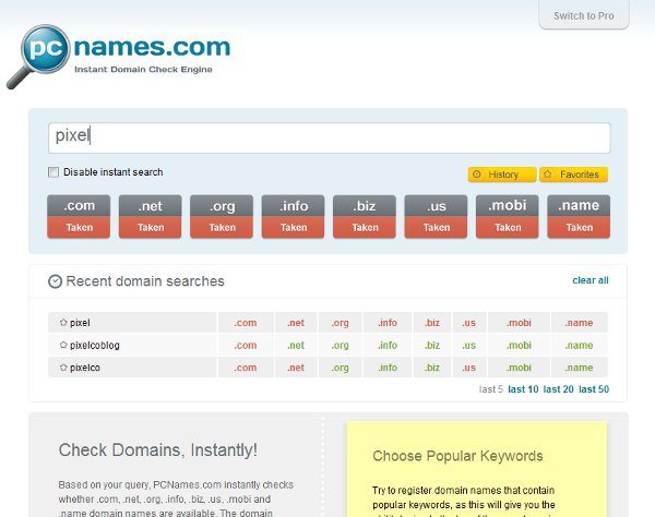 PCname.com - buscador de nombres de dominios