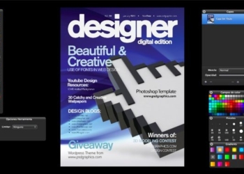Blue Magazine Cover - para descargar gratis en formato PSD de Photoshop