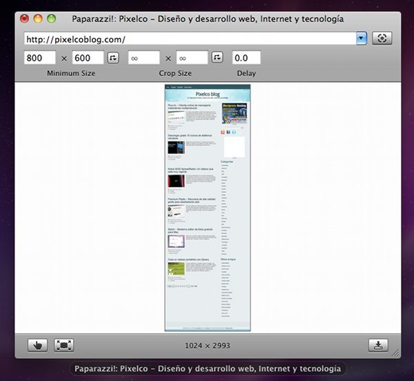 Paparazzi, aplicación gratis para Mac para capturas de pantallas