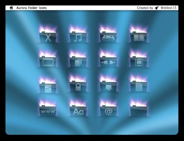 Aurora Folder - colección de iconos monocromáticos gratuitos