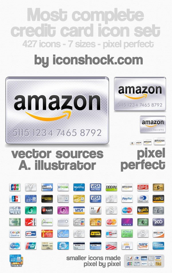 Credit card icon set by Iconshock