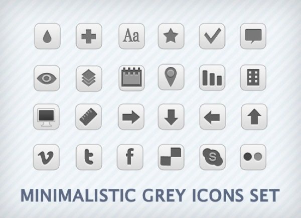 Minimalistic Grey - colección de iconos monocromáticos gratuitos