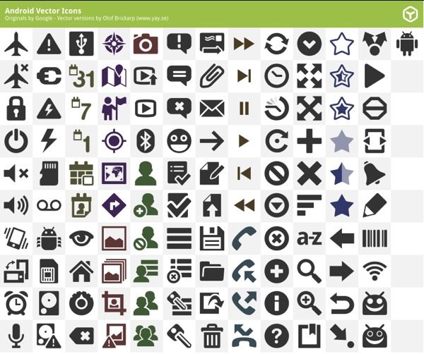 Native Android Icons - Iconos vectoriales SVG