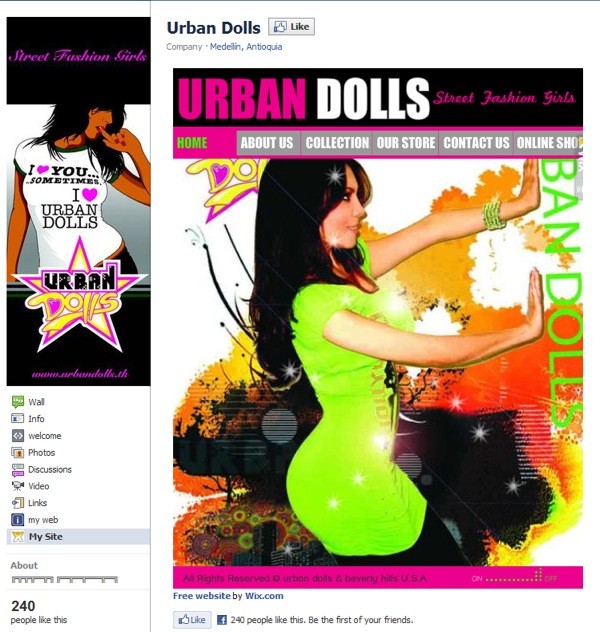 Wix desarrollo web - ecommerce para Facebook - Urban Dolls