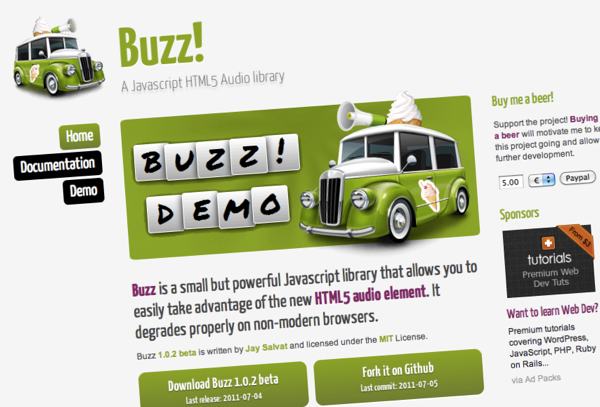 Buzz! - Javascript HTML5 audio library