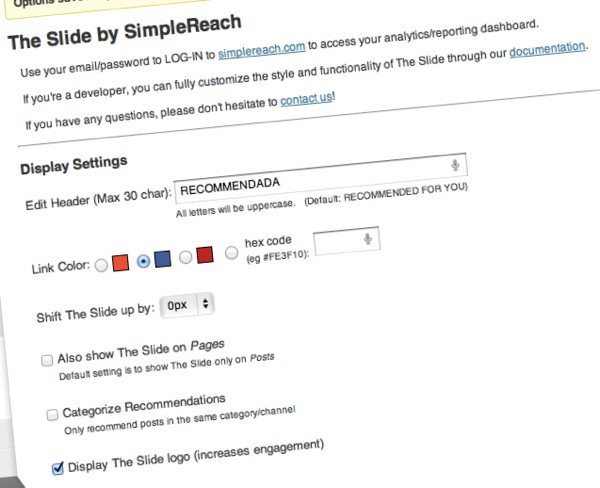 Simplereach Slide - plugin WordPress