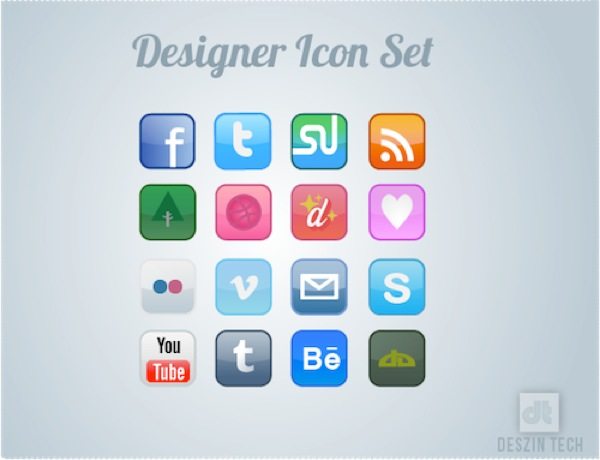 Social Icon Set - Colección de iconos de redes sociales gratuita