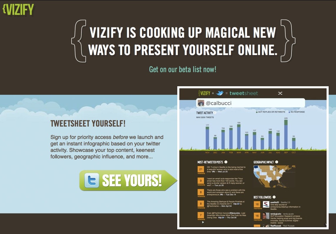 Vizify crear una infografía de nuestros tweets