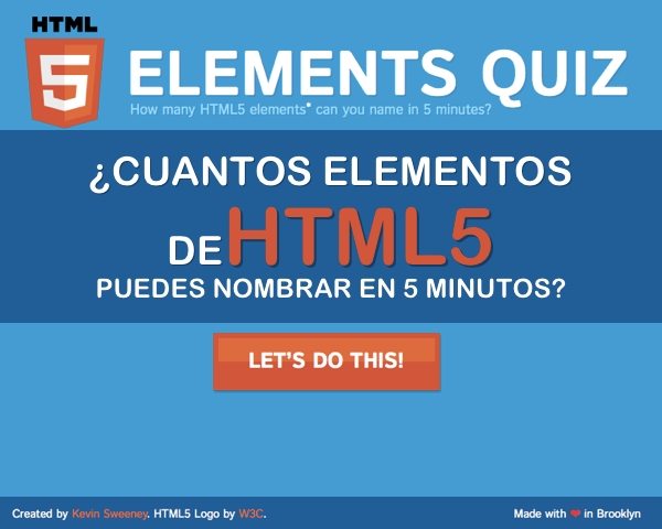Cuántos elementos de HTML5 puedes nombrar en 5 minutos