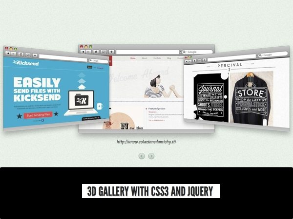 Galería de imágenes 3D con jQuery y CSS3