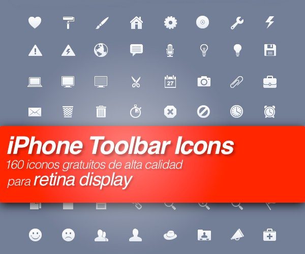 iPhone Toolbar Icons - iconos de alta claidad para retina display