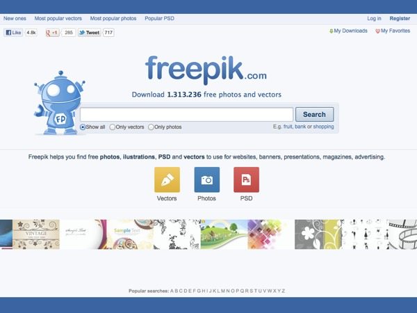 Freepik - buscador de recursos gráficos