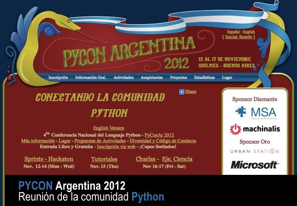 Pycon Argentina 2012 - congreso de desarrolladores Python en Argentina