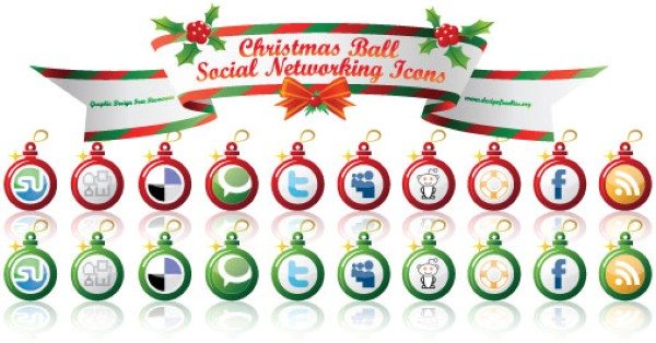 Christmas Ball Social Networking Icons