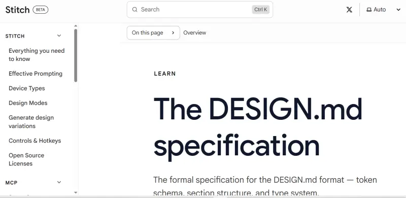 design md stitch