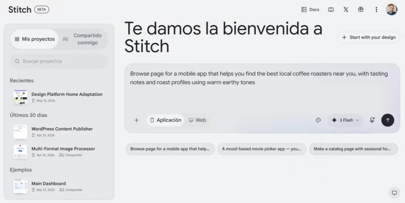 google stitch interface